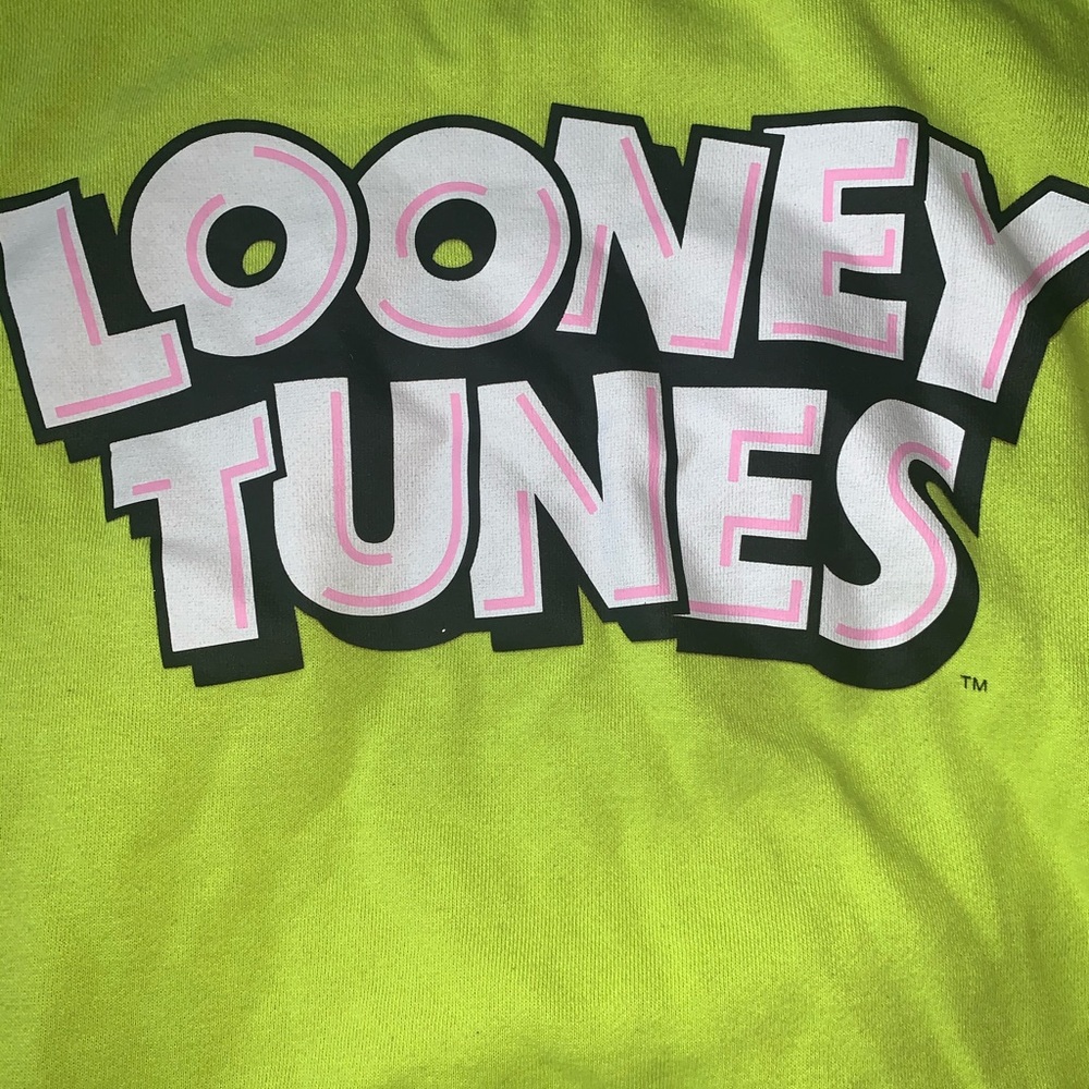 Yellow Neon Green Looney Toons graphic sweater